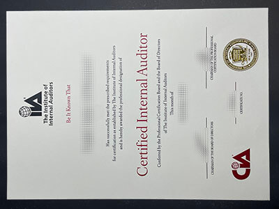 Institute of Internal Auditors Certificate