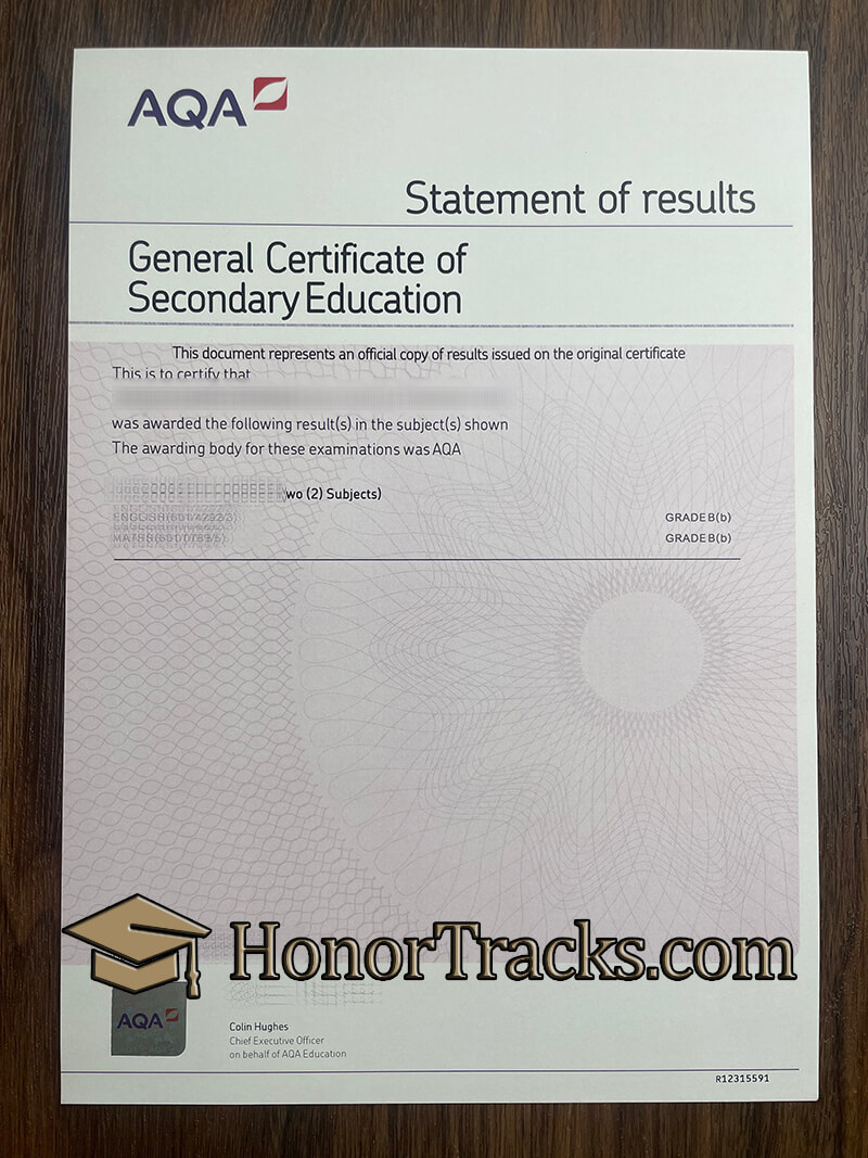 Buy AQA GCSE certificate