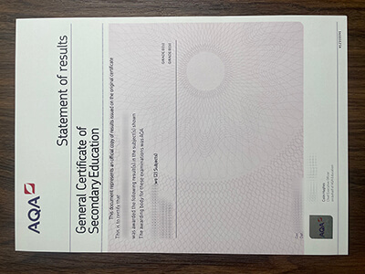fake AQA GCSE certificate
