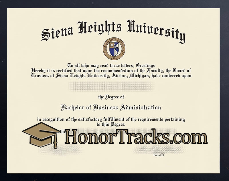 fake Siena Heights University diploma