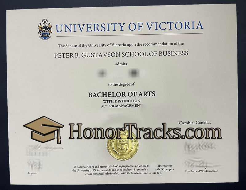 Order University of Victoria diploma