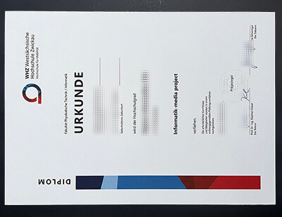 buy Westsächsische Hochschule Zwickau Urkunde