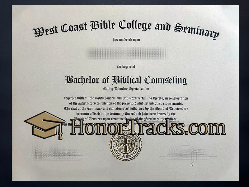 Order West Coast Bible College and Seminary diploma